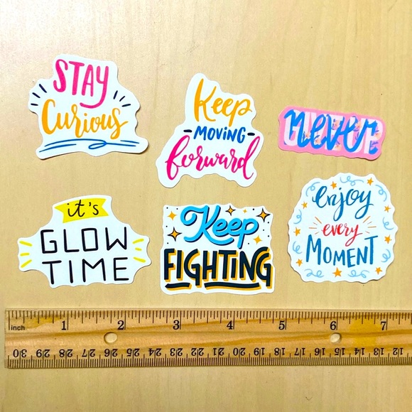 Other - 6 Keep Going Themed Vibe Stickers WATERPROOF! 👍 ✨ 📈